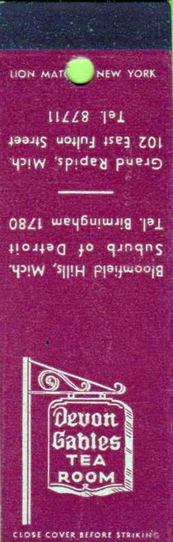 Devon Gables (Port O Three) - Matchbook (newer photo)